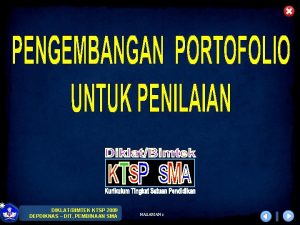 DIKLATBIMTEK KTSP 2009 DEPDIKNAS DIT PEMBINAAN SMA HALAMAN