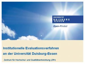 Titelmasterformat durch Klicken bearbeiten Institutionelle Evaluationsverfahren an der