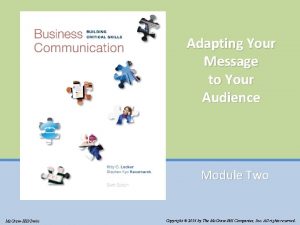 Adapting Your Message to Your Audience Module Two