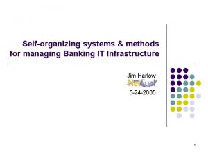 Selforganizing systems methods for managing Banking IT Infrastructure