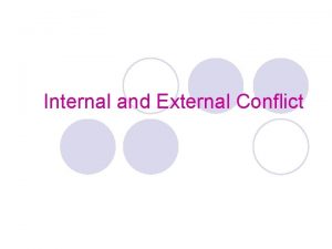 Internal and External Conflict What is Conflict l