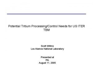 Potential Tritium ProcessingControl Needs for US ITER TBM