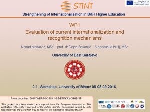 Strengthening of Internationalisation in BH Higher Education WP