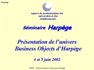 Harpge Agence de modernisation des universits et des