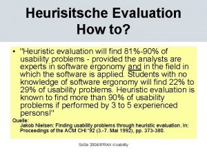 Heurisitsche Evaluation How to Heuristic evaluation will find