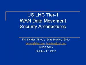 US LHC Tier1 WAN Data Movement Security Architectures