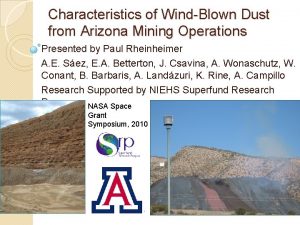 Characteristics of WindBlown Dust from Arizona Mining Operations