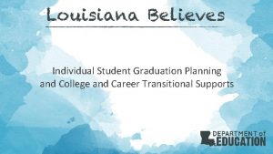 Individual Student Graduation Planning and College and Career