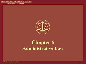 Chapter 6 Administrative Law 2004 West Legal Studies