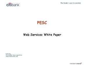 PESC Web Services White Paper bob king the