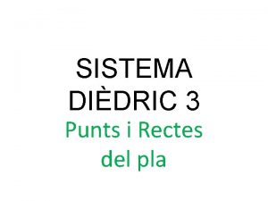 SISTEMA DIDRIC 3 Punts i Rectes del pla