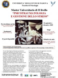 UNIVERSITA DEGLI STUDI DI PADOVA Facolt di Psicologia