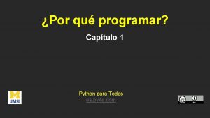 Por qu programar Captulo 1 Python para Todos