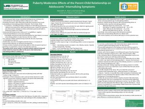 Puberty Moderates Effects of the ParentChild Relationship on