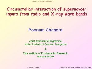 Ph D synopsis seminar Circumstellar interaction of supernovae