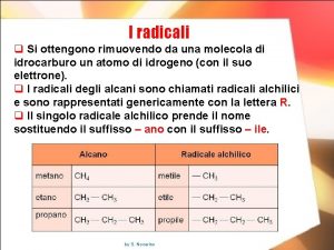 I radicali q Si ottengono rimuovendo da una