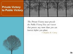 Private Victory to Public Victory 79 The Maturity