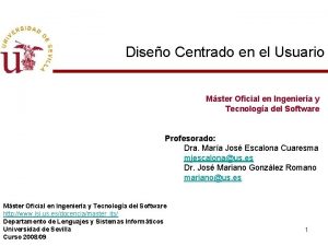 Diseo Centrado en el Usuario Mster Oficial en