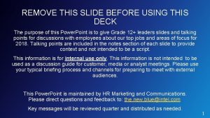 REMOVE THIS SLIDE BEFORE USING THIS DECK The