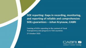 SOE reporting Gaps in recording monitoring and reporting