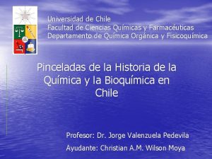 Universidad de Chile Facultad de Ciencias Qumicas y