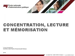 CONCENTRATION LECTURE ET MMORISATION Conu et anim par