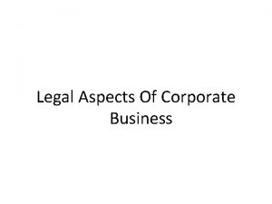 Legal Aspects Of Corporate Business COMPETITION ACT 2002