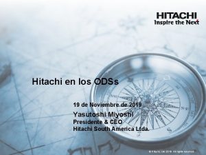 Hitachi en los ODSs 19 de Noviembre de