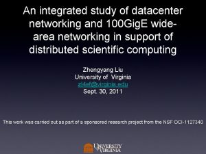 An integrated study of datacenter networking and 100