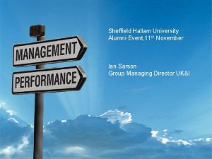 Sheffield Hallam University Alumni Event 11 th November