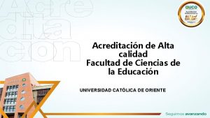 Acreditacin de Alta calidad Facultad de Ciencias de