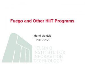 Fuego and Other HIIT Programs Martti Mntyl HIIT