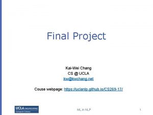 Final Project KaiWei Chang CS UCLA kwkwchang net