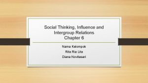 Social Thinking Influence and Intergroup Relations Chapter 6