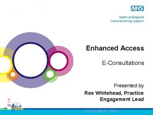 Enhanced Access EConsultations Presented by Ros Whitehead Practice