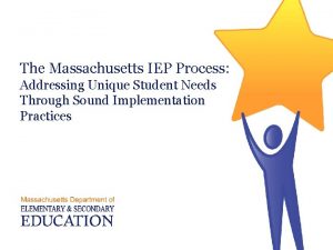 The Massachusetts IEP Process Addressing Unique Student Needs