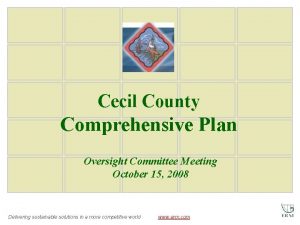 Cecil County Comprehensive Plan Oversight Committee Meeting October