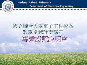 National United University Department of Electronic Engineering 13