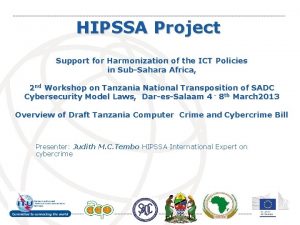 HIPSSA Project Support for Harmonization of the ICT