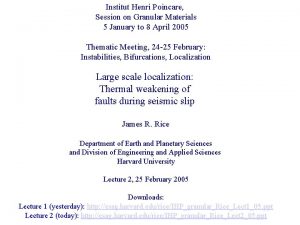 Institut Henri Poincare Session on Granular Materials 5