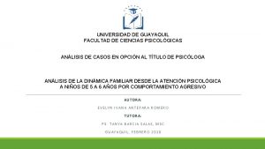 UNIVERSIDAD DE GUAYAQUIL FACULTAD DE CIENCIAS PSICOLGICAS ANLISIS