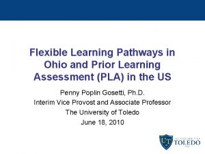 Flexible Learning Pathways in Ohio and Prior Learning