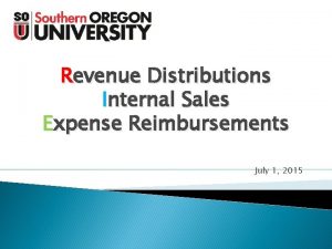 Revenue Distributions Internal Sales Expense Reimbursements July 1