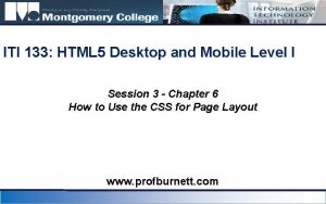 ITI 133 HTML 5 Desktop and Mobile Level