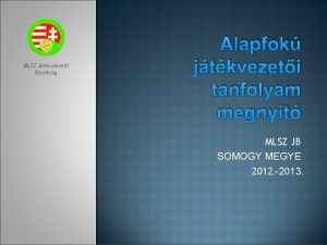 MLSZ Jtkvezeti Bizottsg Alapfok jtkvezeti tanfolyam megnyit MLSZ