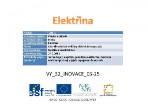 Elektina Ronk Vzdlvac oblast Vzdlvac obor Tematick okruh