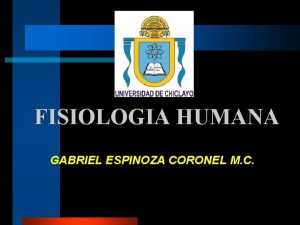FISIOLOGIA HUMANA GABRIEL ESPINOZA CORONEL M C FISIOLOGIA