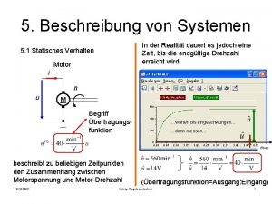 5 Beschreibung von Systemen In der Realitt dauert