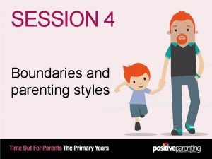 SESSION 4 Boundaries and parenting styles SESSION PLAN