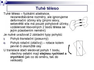 Tuh tleso fyzikln abstrakce nezanedbvme rozmry ale ignorujeme